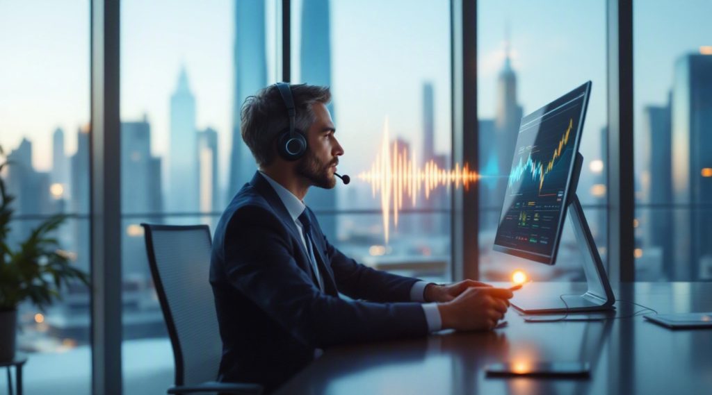 Agentic AI concept illustration in Eva AI brand style for banking in UAE