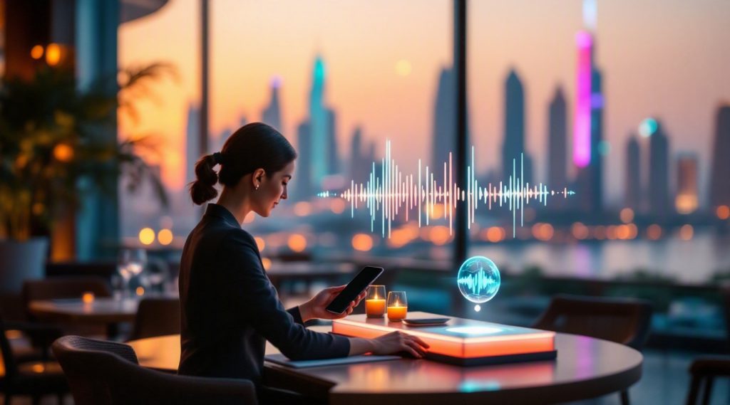 Agentic AI for customer service concept illustration in Eva AI brand style