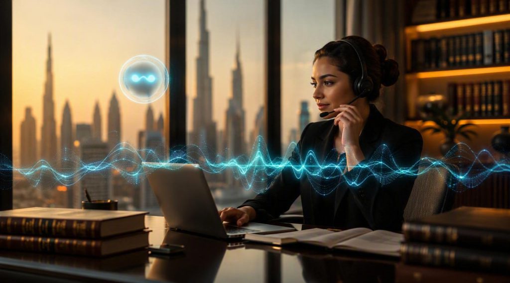 Agentic AI for customer service concept illustration in Eva AI brand style