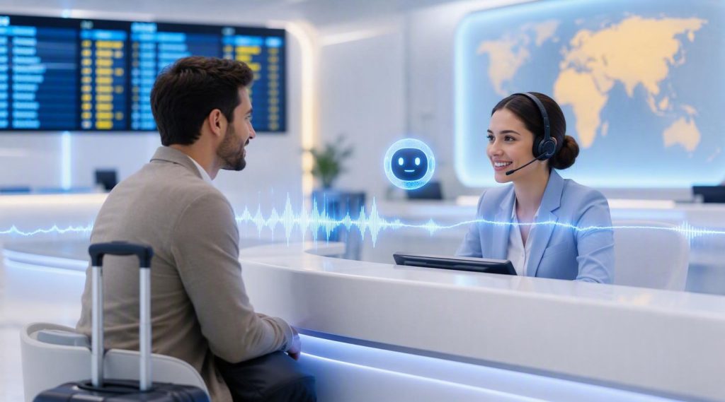 Agentic AI Dubai concept illustration in Eva AI brand style
