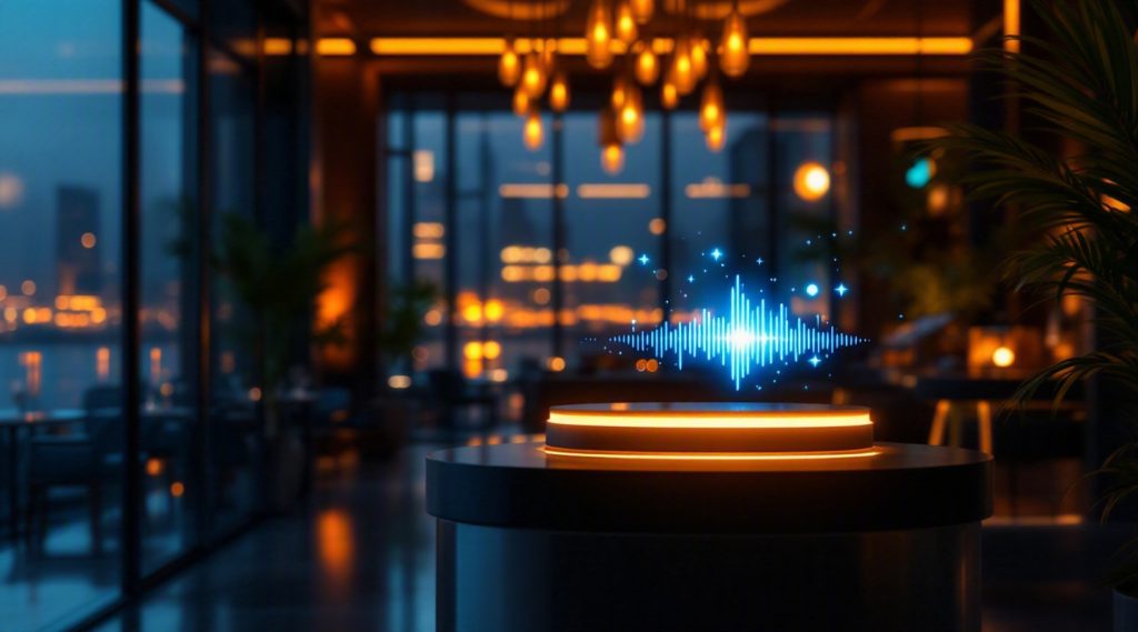 Agentic AI Dubai concept illustration in Eva AI brand style