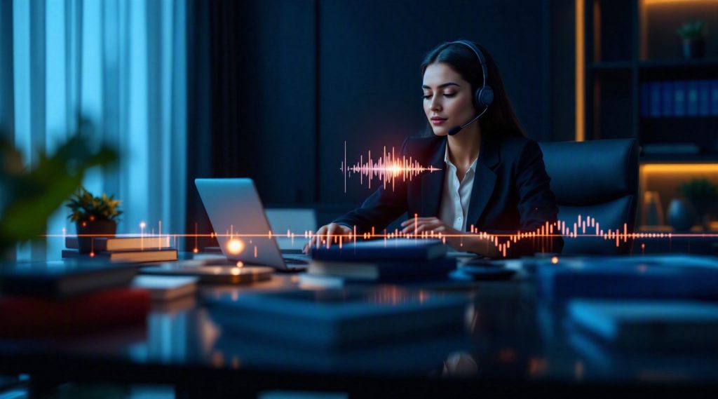 Agentic AI for customer service concept illustration in Eva AI brand style