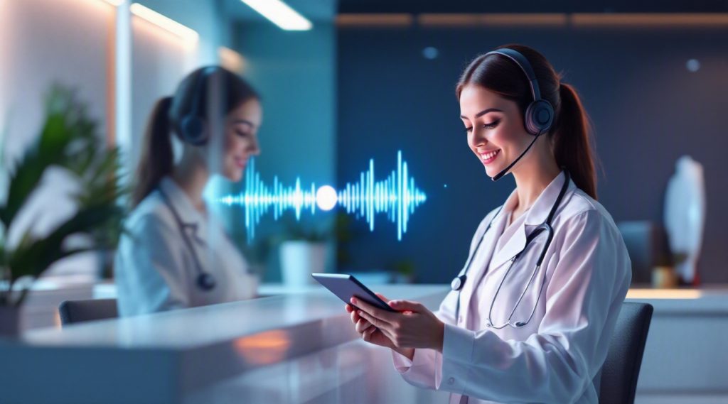 Agentic AI for Healthcare concept illustration in Eva AI brand style