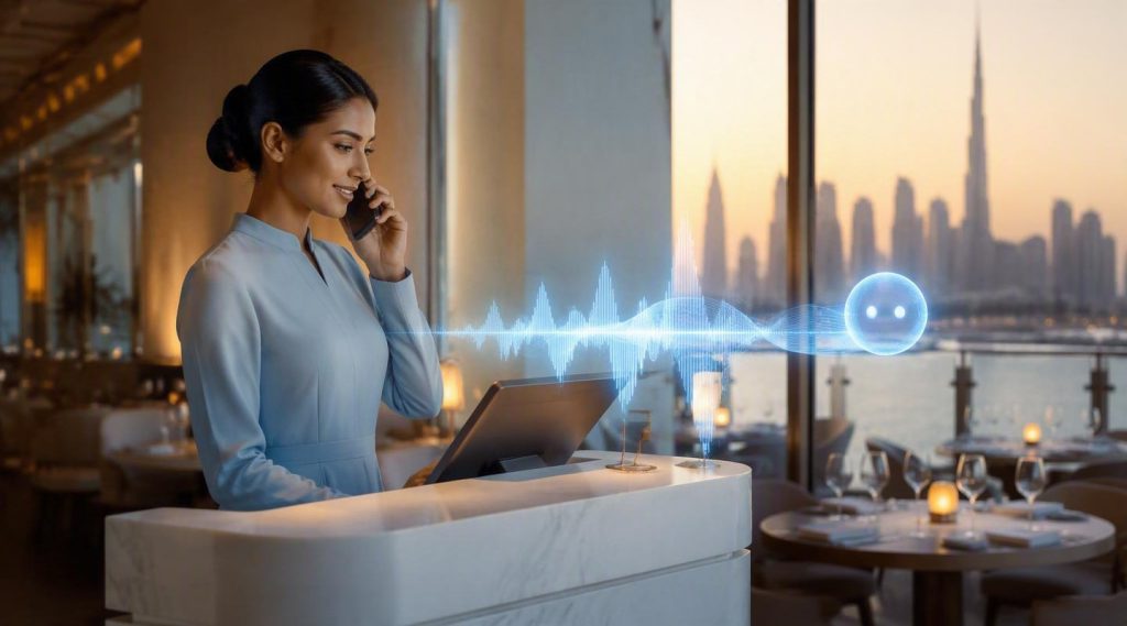 Agentic AI for customer service concept illustration in Eva AI brand style