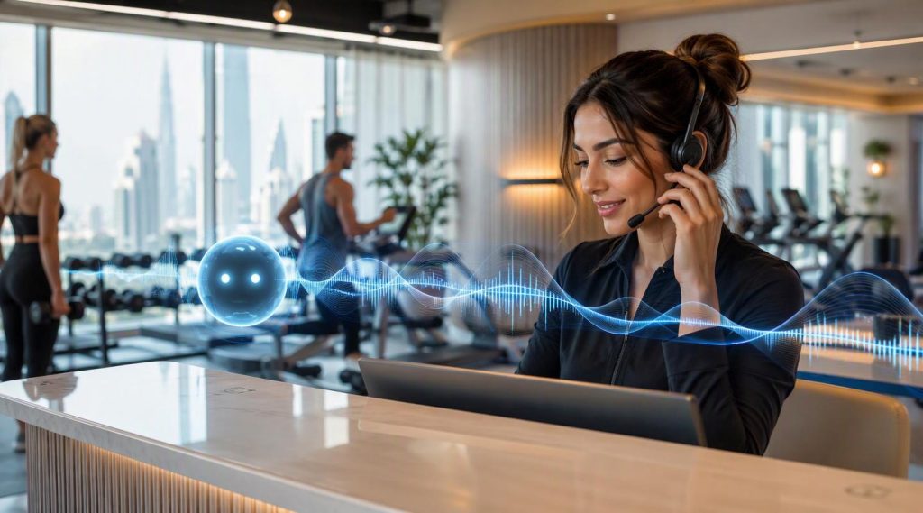 Agentic AI Dubai concept illustration in Eva AI brand style