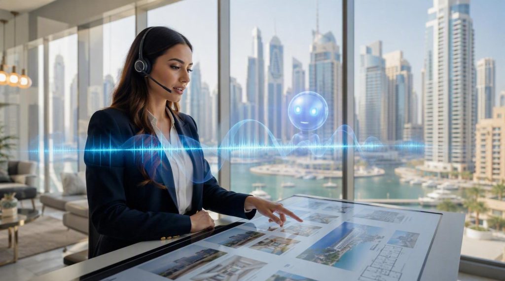 Estate agents AI to stage rental concept illustration in Eva AI brand style