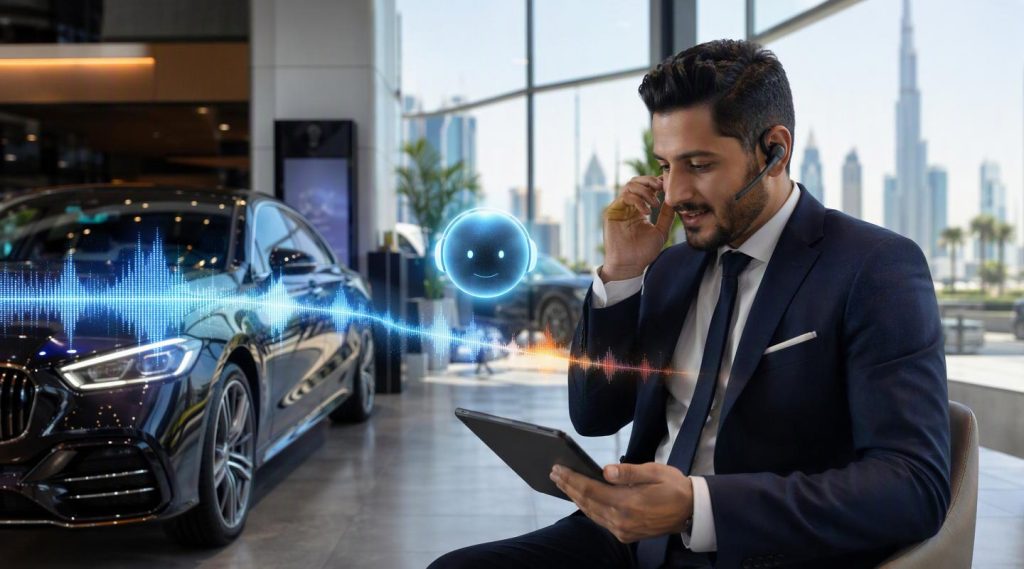 Agentic AI Dubai concept illustration in Eva AI brand style
