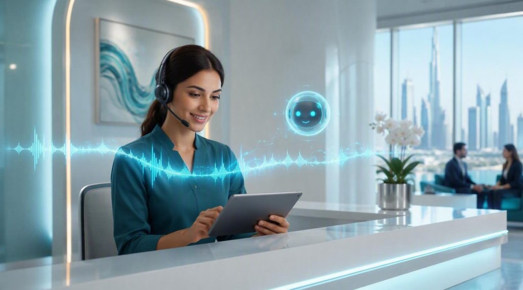 Agentic AI for Healthcare concept illustration in Eva AI brand style