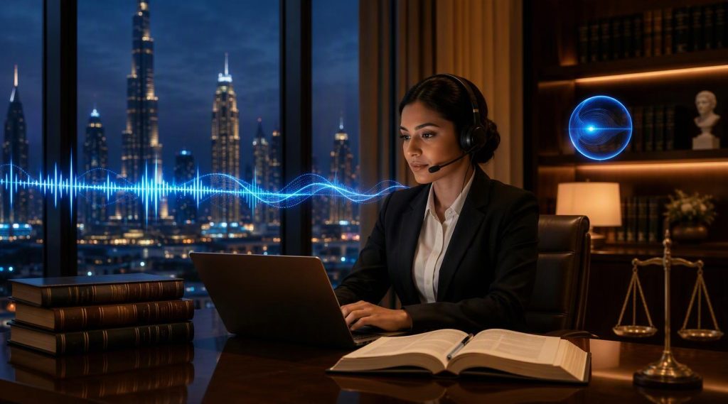 Agentic AI Company Dubai concept illustration in Eva AI brand style