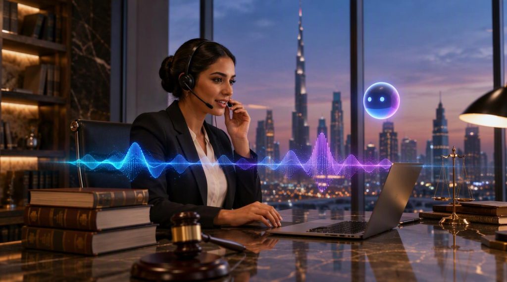 Agentic AI Company Dubai concept illustration in Eva AI brand style