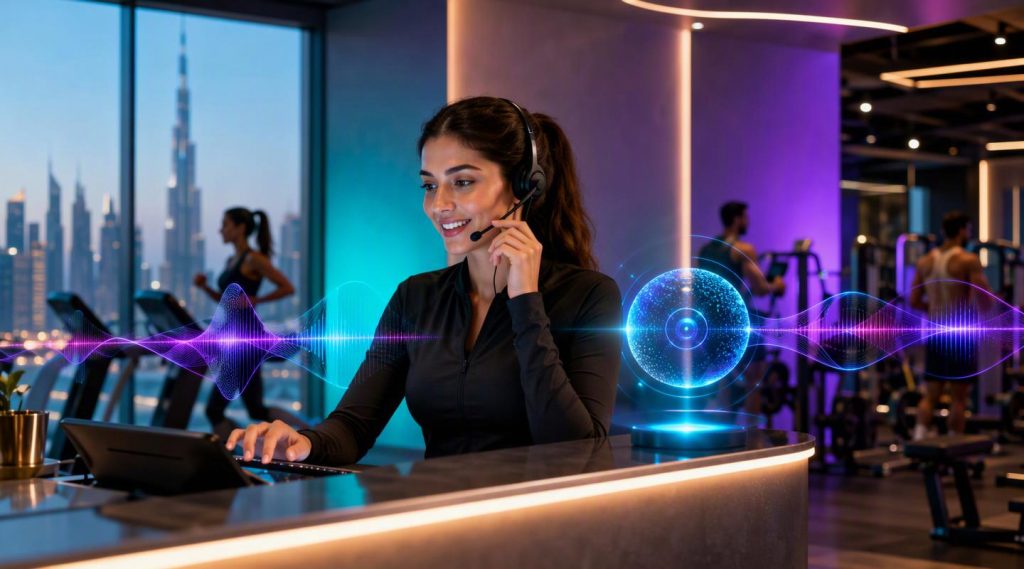 Agentic AI Dubai concept illustration in Eva AI brand style