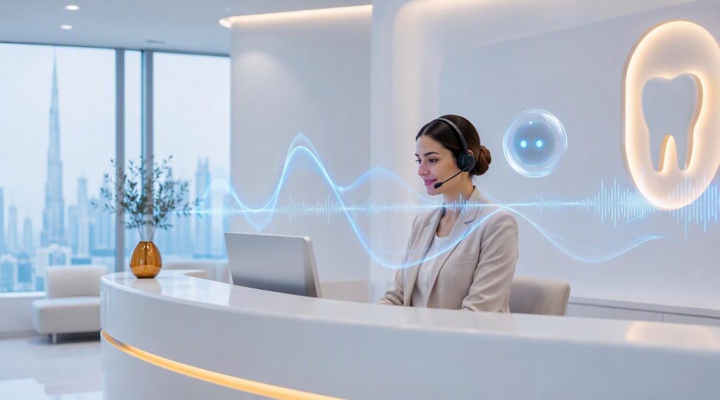 Agentic AI Dubai concept illustration in Eva AI brand style