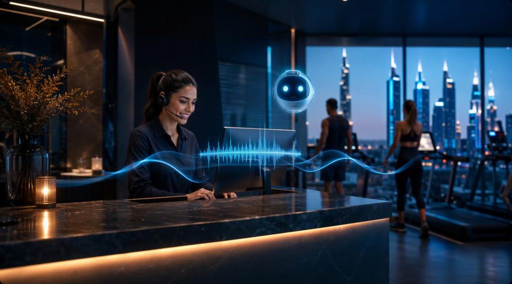 Agentic AI Dubai concept illustration in Eva AI brand style